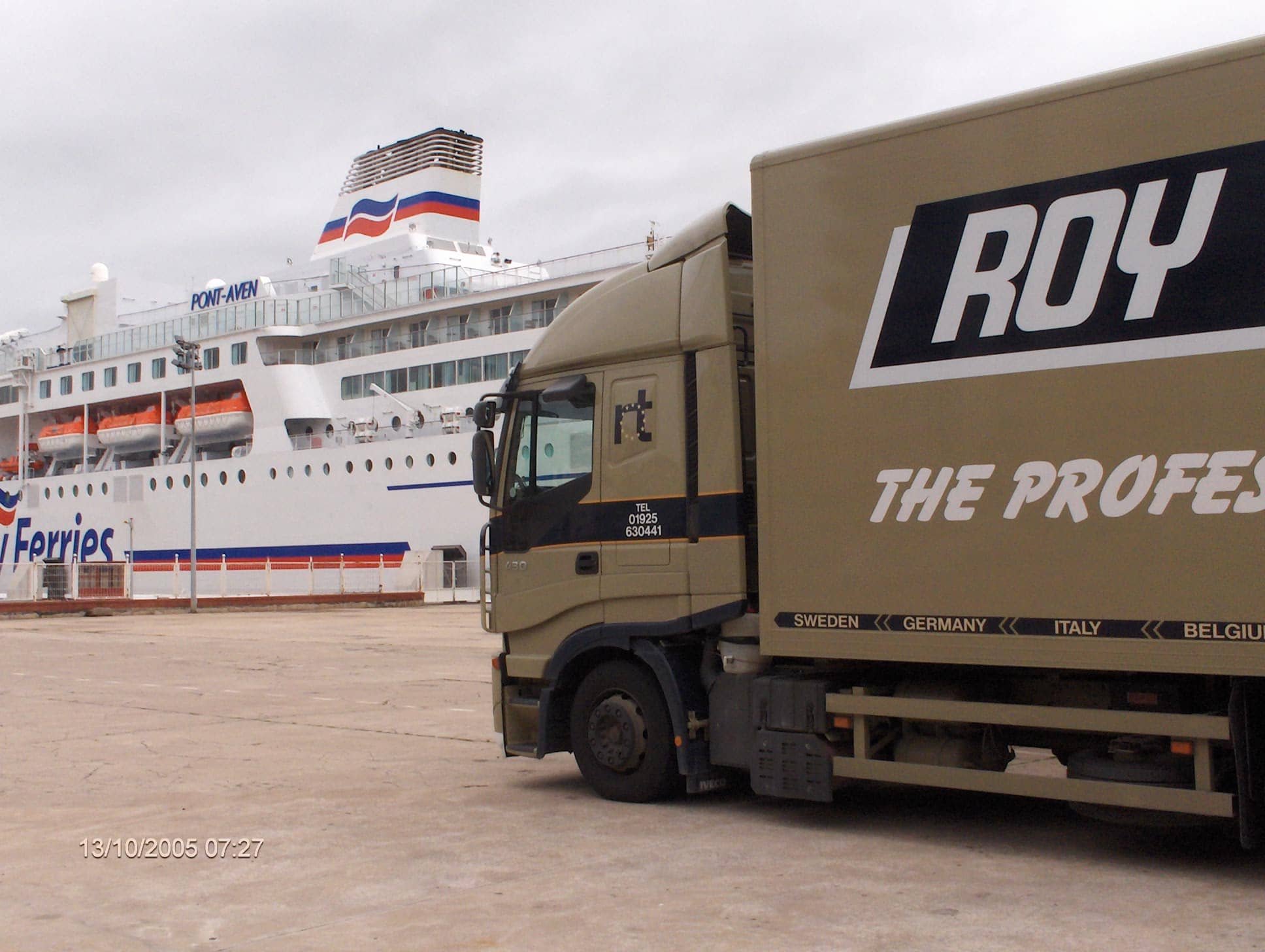 Roy Trevor lorry waiting to board the ferry