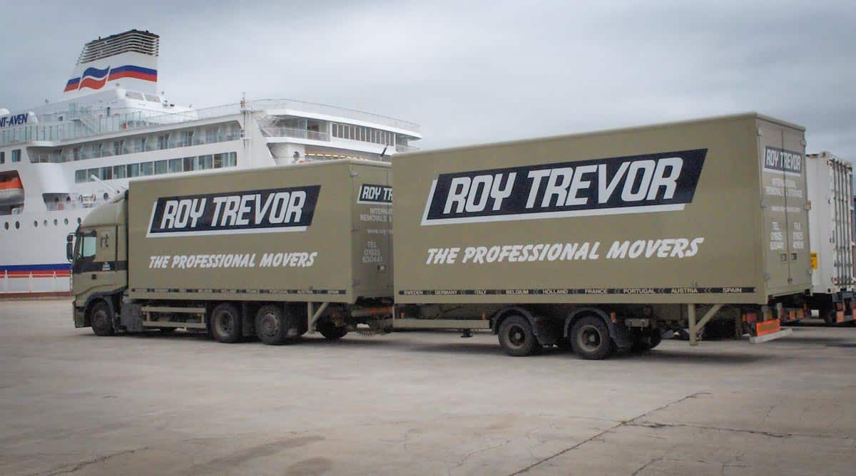 Roy Trevor vehicles at ferry port