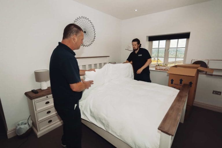 Roy trevor team packing up bedding