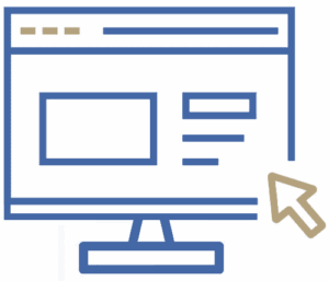 a desktop with arrow icon to be used for online booking