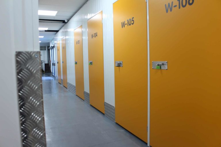 inside self storage facility